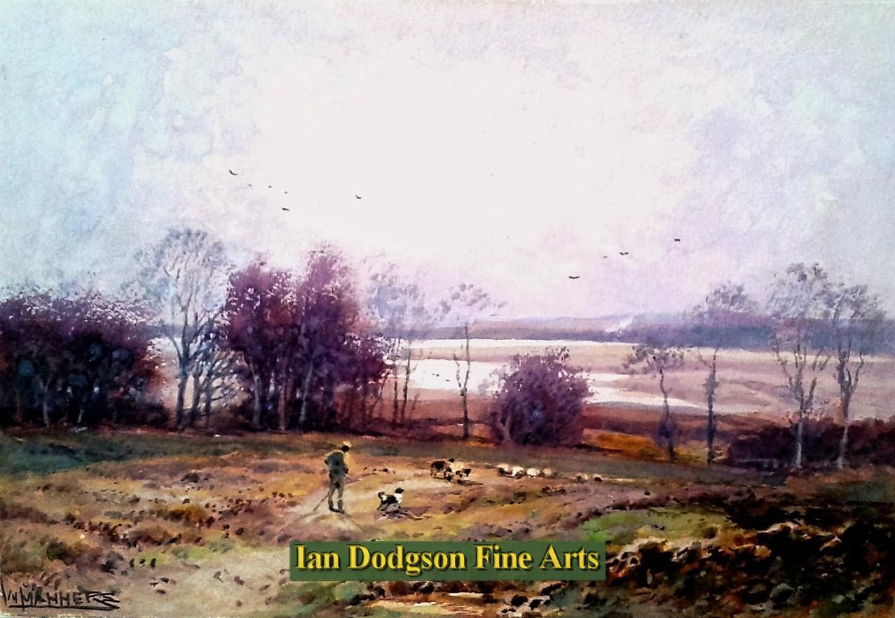 William Manners - The Kent Estuary Watercolour with bodycolour (1907)